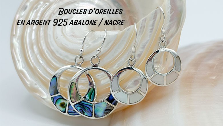 Boucles d'oreilles abalone nacre